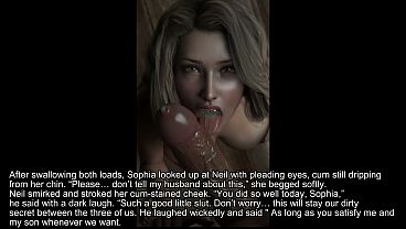 A Wife and Stepmother Real Fucking Caught Fucking with Sam, Sophia is get into Threesome with Him and His Stepfather Then Swallows Both Loads