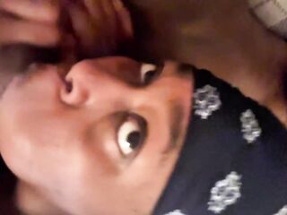 Sloppy Black mother I'd like to fuck Gags on Knob & Takes a Biggest Jizz flow