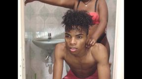 Black Guy Showers and Soaps His Dick