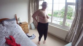 Wife tries on new swimsuit