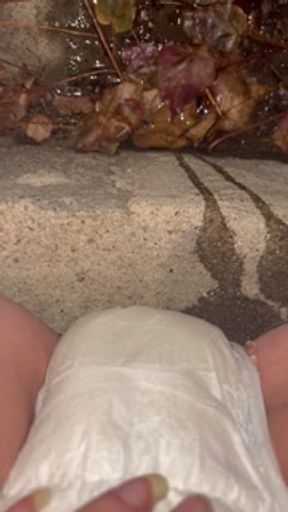 Drenching my diaper with piss until it runs out the sides