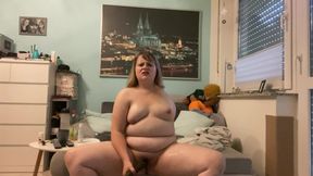 Amputee Girl Fucks a Huge Cucumber