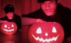 SFW Jon Arteen sexy twink emo femboy carves a Halloween