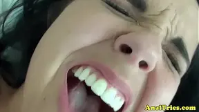 Petite teenage girlfriend takes anal POV drill