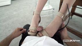 ”Sensual Attorney's High Heels POV Foot Fondling”