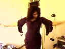 27 years old curvaceous Egyptian girlfriend dances in tight purple dress