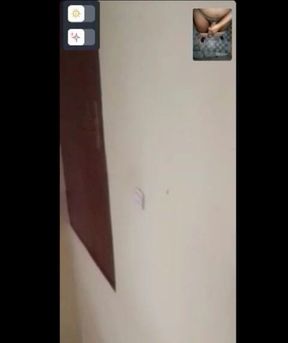 Horny Girl Having a Mutual Masturbation with Her Distance Lover, Video Call