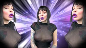 Violet Gothic Lips, Soft Kisses - Lipstick Fetish, Lip Fetish, Kiss, Kissing