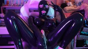 Latex trans girl goons herself out