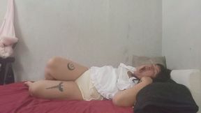 Exhausted Maid Takes a Break – Yawn Moments
