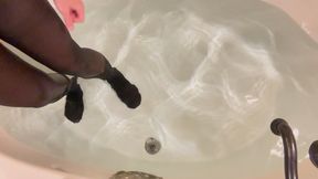 Carissa in a body stocking in the bathtub-a session with you!