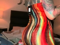Cute curly brunette solo webcam masturbation