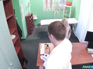 Fake Hosptial Blond playgirl actually desires her doctor to give her larger titties