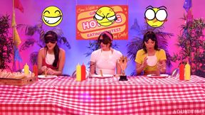 ”Eliza Ibarra, Alexis Tae & Charlotte Sins joining the lesbian sexy dog contest”