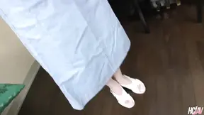 Nurse Aya Suzuki sucks two cocks in a wild threesome