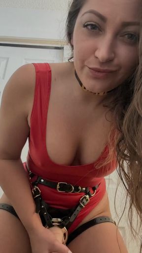 Dani Daniels plays with strap-on toys