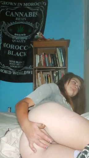 Cute brunette Fingering herself before bedtime   Clip 1