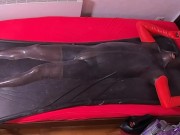 Vacbed Self Bondage Session 6 - 38 Seconds with blow up penis gag