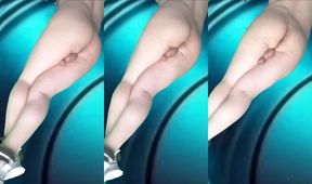 Hot blonde teen whimpers as thick thighs squeeze out pre cum for messy cumshot