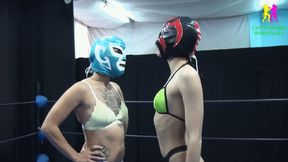 Litte Kitty vs Nelly - Female Topless Erotic Pro Wrestling Fight - CTW021