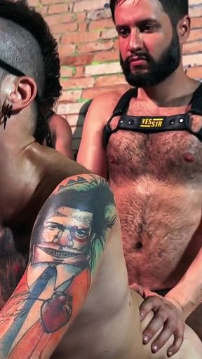 Blindfolded Bottom Serving Anonymous Males