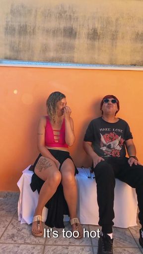 Blind man has a lucky day while resting in a public place.   Clip 1