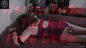 Ticklish Brunette Wende Restrained and Tickle Teased in Bed