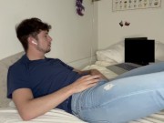 Jerking off while watching porn