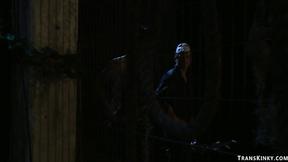 ”Shemale fucks bound man in a Cemetary”