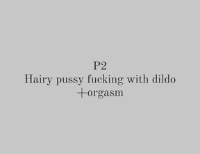 p2 - dildo fucking hairy pussy