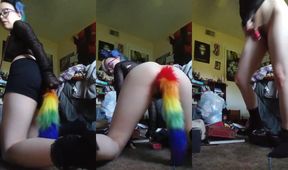 Transgender surprise got my tight ass stuffed with a goth femboy’s big cock