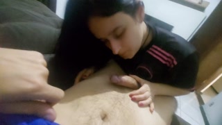 my husband lost me in the bet and I had to stay with his friend in front of him