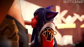 3D Ahri Extracts Essence in CartoonPorn Rule34 Anime Adventures