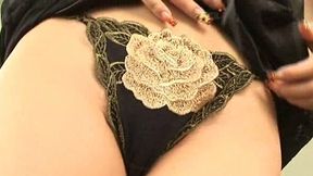 Cute bitch with sexy smile spreads her legs in front of cam