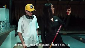 Stepmom seduces nerdy stepson &mdash;  learns pool while he fills her mouth with cum
