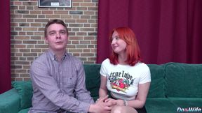 Redheaded Wife Emma Korti Gets Anally Creampied as Husband Watches