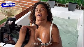 Insatiable Ebony Milf spreads legs for horny&#x1F975; photographer, exposing massive breasts