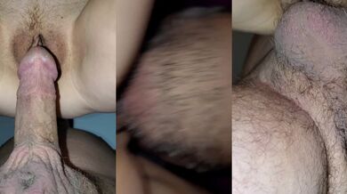 Amateur wife squirts in mouth then gets cum dumped on her hairy ass
