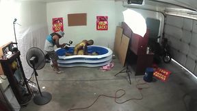 Behind the Scenes Back Yard Oil Wrestling