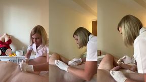 regular client came in for a depilation and fucked my assistant