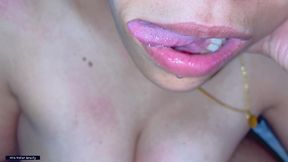Horny Indian Aunty Gives Husband’s Friend a Handjob - Cock Worship - Saliva Dripping Tongue Tease