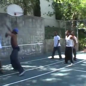 Hard interracial double penetration