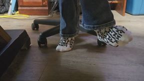Chrissy candid socks under table pt4