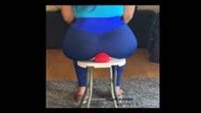 Goddess Loba21 Waiting for Gamer Fan to Help Relax Before Yoga Class (rear view)