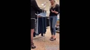 MILF Gretas public wetting accident in front of cute sales clerk at the mall (720p)