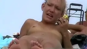 Skinny amateur blonde nudist video