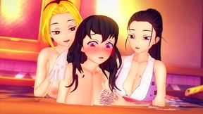 Dream Life of Fucking the Three Wives of Tengen Uzui - Demon Slayer Anime Hentai 3d SFM Compilation