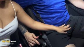 Stepson enjoys mom's big ass in supermarket parking lot
