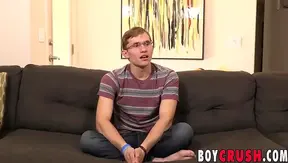 Shy Nerdy Twink Reveals Massive Erect Cock, Masturbates Sensually – Steamy Solo Play