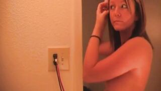 Kayden Krush Combing hair naked showing medium breast